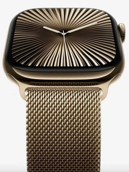 Умные часы Apple Watch S10 46 мм Cell, Gold Titanium, Gold Milanese Loop - S/M