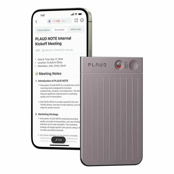 Диктофон Plaud Note с ChatGPT 64GB (Starlight)