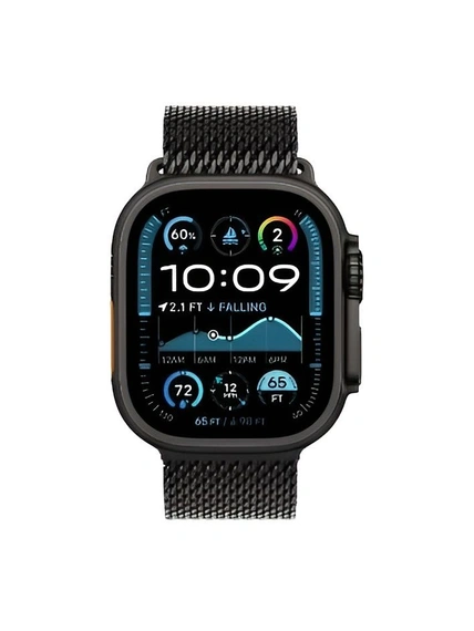 Умные часы Apple Watch Ultra 2 49 мм Cell, Black Titanium, Black Titanium Milanese Loop - M