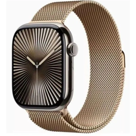 Умные часы Apple Watch S10 46 мм Cell, Gold Titanium, Gold Milanese Loop - S/M