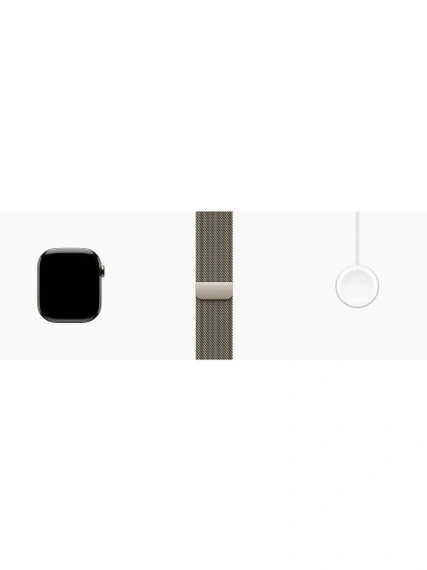Умные часы Apple Watch S10 46 мм Cell, Natural Titanium, Natural Milanese Loop - M/L