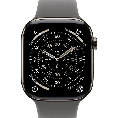 Умные часы Apple Watch S11 LTE 42 мм Natural Titanium Case with Stone Grey Sport Band - M/L