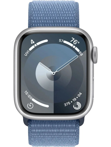 Умные часы Apple Watch Series 9 45 мм Aluminium Case GPS, Silver/Winter Blue Sport L