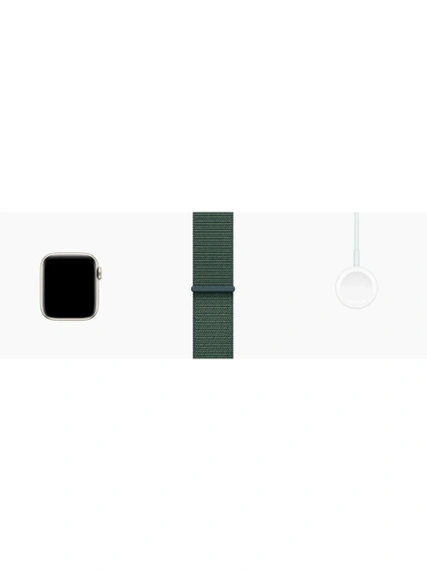 Умные часы Apple Watch SE 2024 GPS 44 мм Starlight Aluminium Case with Lake Green Sport Loop