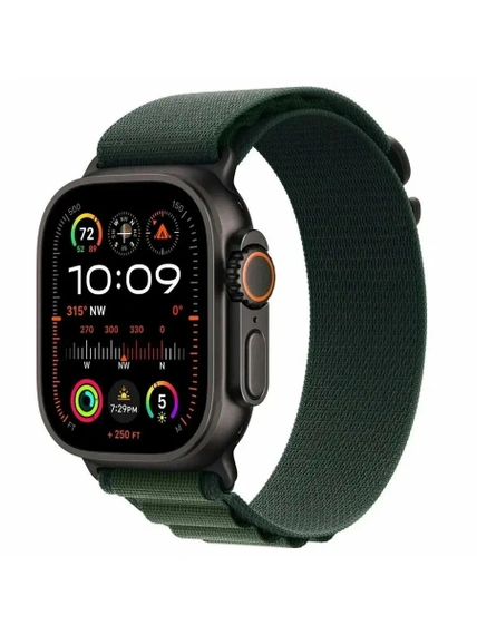 Умные часы Apple Watch Ultra 2 49 мм Cell, Black Titanium, Dark Green Alpine Loop - M
