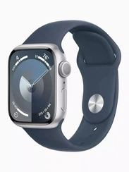 Умные часы Apple Watch Series 9 41 мм Aluminium Case GPS, Silver/Storm Blue Sport B M/L