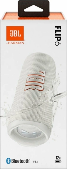 Портативная акустика JBL Flip 6, 30 Вт, белый