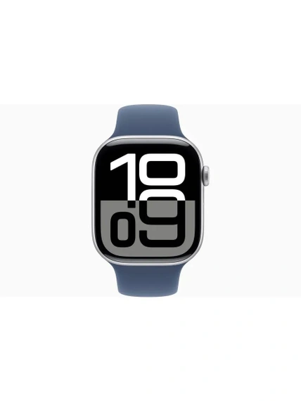 Умные часы Apple Watch S10 46 мм, Silver Aluminium, Denim Sport Band - S/M