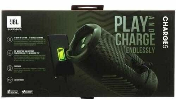 Портативная акустика JBL Charge 5 RU, 40 Вт, зеленый