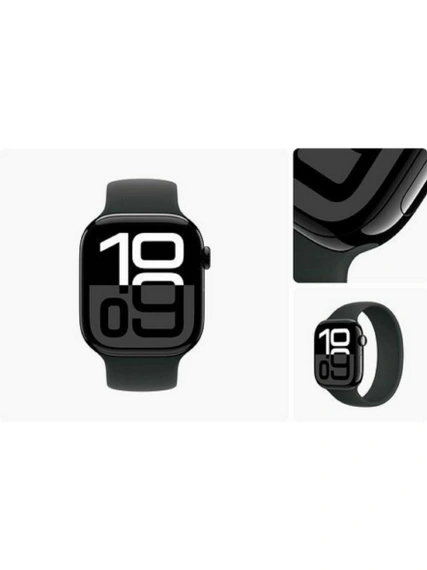 Умные часы Apple Watch S10 42 мм, Jet Black Aluminium, Black Sport Band - M/L