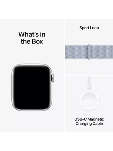 Умные часы Apple Watch SE 2024 GPS 44 мм Silver Aluminium Case with Blue Cloud Sport Loop
