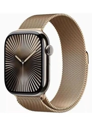 Умные часы Apple Watch S10 46 мм Cell, Gold Titanium, Gold Milanese Loop - S/M