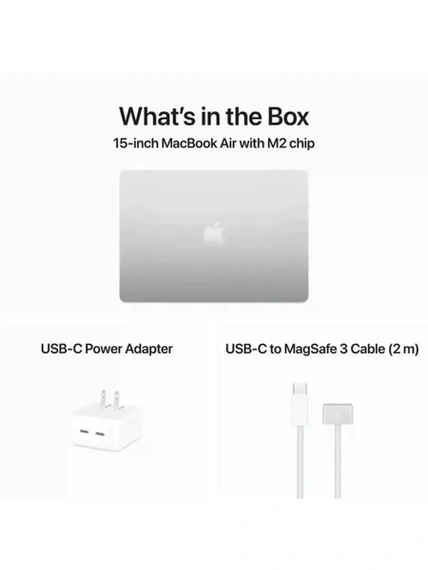 15.3" Ноутбук Apple MacBook Air 15 M2 2023 8+512 ГБ, Silver