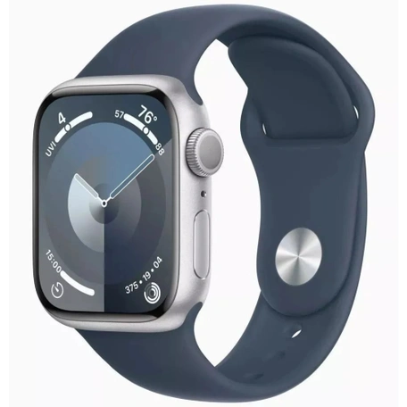 Умные часы Apple Watch Series 9 41 мм Aluminium Case GPS, Silver/Storm Blue Sport B M/L