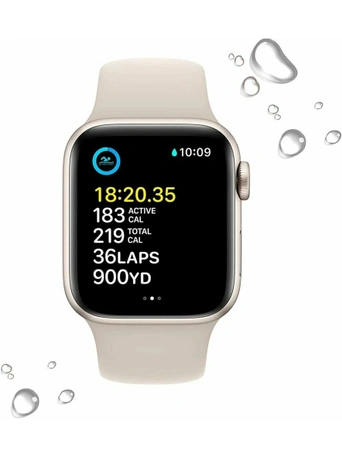 Умные часы Apple Watch SE 2024 GPS 44 мм Starlight Aluminium Case with Starlight Sport Band - M/L