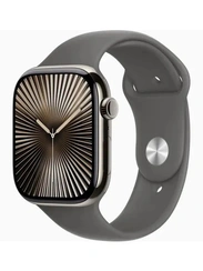 Умные часы Apple Watch Series 10 GPS + Cellular 42 мм Natural Titanium Case with Stone Grey Sport Band - M/L