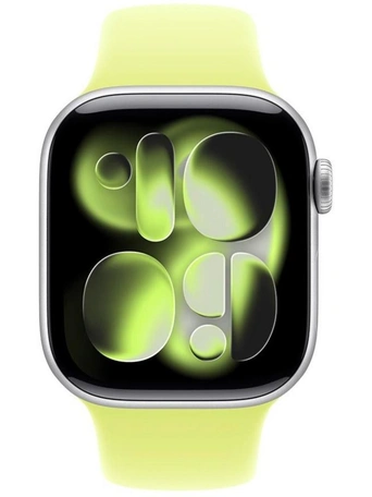 Умные часы Apple Watch S11 GPS 46 мм Silver Aluminium Case with Neon Yellow Sport Band - M/L