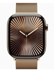Умные часы Apple Watch S10 46 мм Cell, Gold Titanium, Gold Milanese Loop - M/L