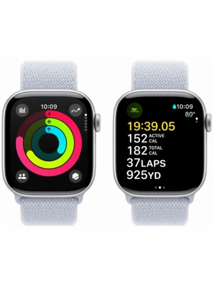 Умные часы Apple Watch Series 10 GPS 46 мм Silver Aluminium Case with Blue Cloud Sport Loop