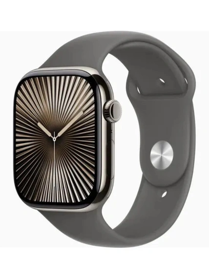 Умные часы Apple Watch Series 10 GPS + Cellular 42 мм Natural Titanium Case with Stone Grey Sport Band - M/L