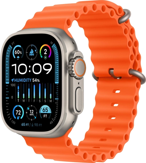 Умные часы Apple Watch Ultra 2 49 мм Natural Titanium Case GPS + Cellular, Orange Ocean Band