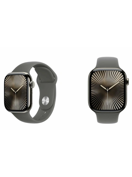 Умные часы Apple Watch Series 10 GPS + Cellular 42 мм Natural Titanium Case with Stone Grey Sport Band - M/L
