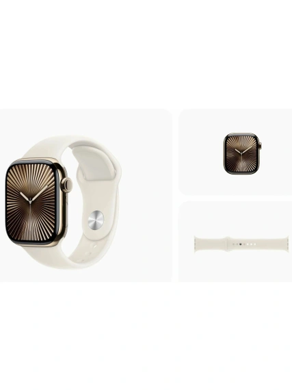 Умные часы Apple Watch Series 10 GPS + Cellular 42 мм Gold Titanium Case with Starlight Sport Band - M/L