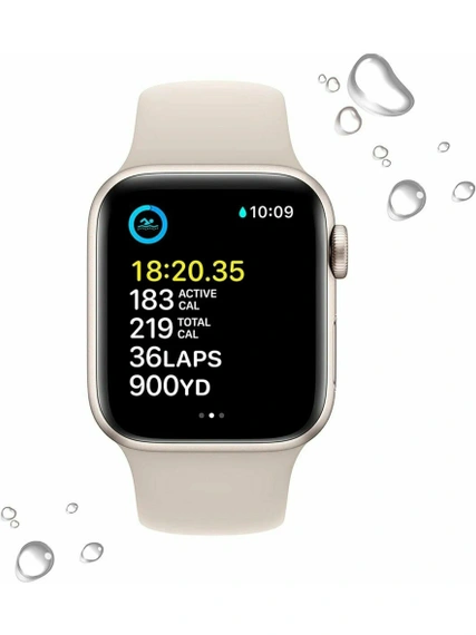 Умные часы Apple Watch SE 2024 GPS 44 мм Starlight Aluminium Case with Starlight Sport Band - M/L