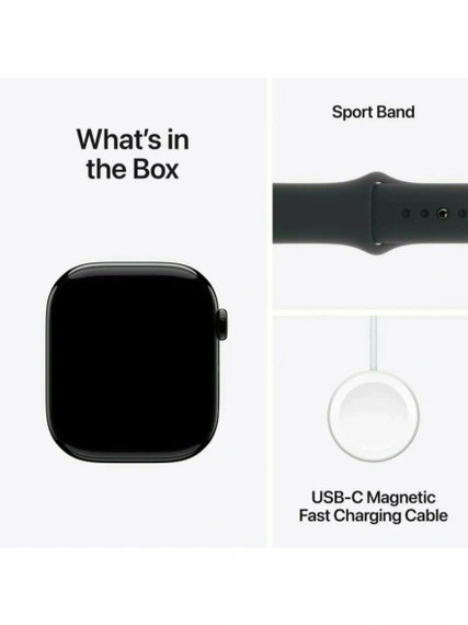 Умные часы Apple Watch S10 46 мм, Jet Black Aluminium, Black Sport Band - M/L