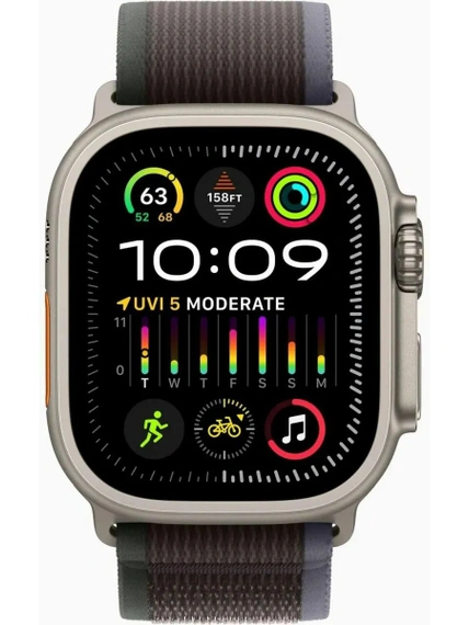 Умные часы Apple Watch Ultra 2 49 мм Cell, Natural Titanium, Blue Trail Loop - M/L