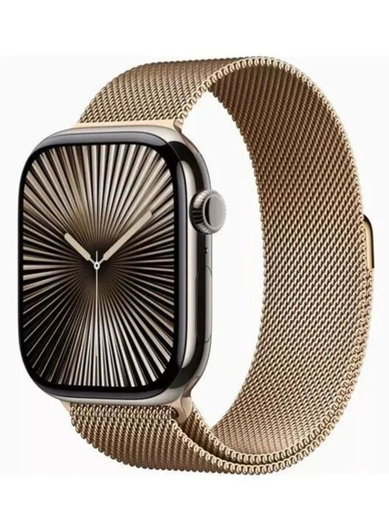 Умные часы Apple Watch S10 46 мм Cell, Gold Titanium, Gold Milanese Loop - S/M