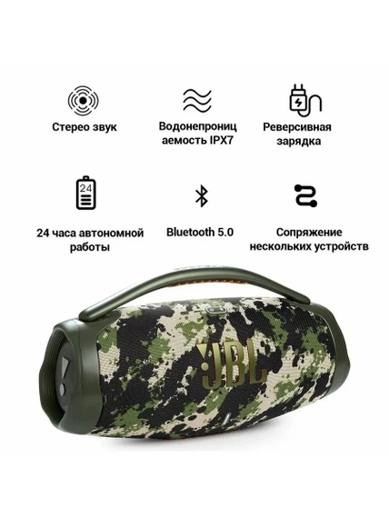 Портативная акустика JBL Boombox 3, камуфляж