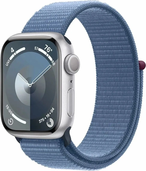Умные часы Apple Watch Series 9 41 мм Aluminium Case GPS, Silver/Winter Blue Sport L