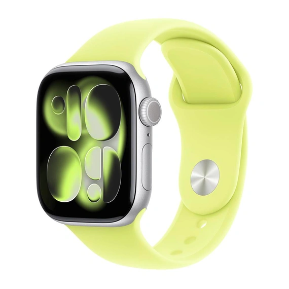Умные часы Apple Watch S11 GPS 46 мм Silver Aluminium Case with Neon Yellow Sport Band - S/M